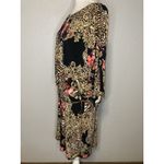 Thalia Sodi Designer Dress XXL Blouson Braided Gold Belt Black Open 3/4 Sleeve Photo 4