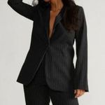 Norma Kamali Indigo Stripe Blue Pinstripe Blazer Size 8 Photo 1