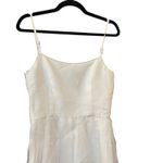 Vintage White Midi Dress Pink Floral Embroidery Sleeveless Summer Party Dress 4‎ Photo 8