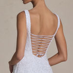 Oh Polly Embellished Structured A-Line Mini Dress in White (Bridal) Photo 1