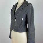 C&C California Leather Biker Epaulet Jacket Size XS Gray Photo 10