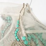 Vienna Prom Beaded Embellished Sheer Neckline Ivory Gown Formal Evening Dress Photo 14