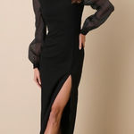 Lulus LULU’S Seeking Sophistication Black Backless Balloon Sleeve Maxi Dress Photo 0