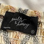 Milk & Honey MED crop top plaid padded top elastic back stretchy sweetheart neck Orange Photo 5