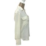 Madewell New Contrast Stitch Popover Blouse XS White Ivory Long Sleeve MSRP $118 Photo 4