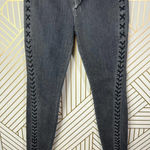 Hudson Jeans The Stevie Midrise Lace Up Skinny Jeans in Vacancy Gray Size US 27 Photo 3