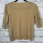 Frame 100% Cashmere $338 Taupe Scoop Neck Ruched Puff Sleeve Sweater Medium Photo 1