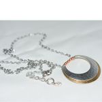 Vintage Marjorie Baer SF Sterling Mixed Metals Silver/Brass/Gold 28" Necklace Silver Photo 1