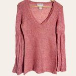 Next Era Couture Y2K Pink Mohair Cable Knit Long Sleeve V Photo 0