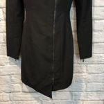 Black Halo NWT  Size 2 The Lizzy Black Asymmetrical Long Sleeve Zip Dress Photo 5
