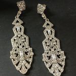 Silver tone Rhine stone dangling earrings Photo 5