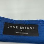Lane Bryant  royal blue long sleeve 16 Swiss dot v-neck top popover cutout detail Photo 4