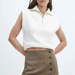 Mango NWT MNG X houndstooth Mini Skirt Button Detail Chic & Modern XL Photo 0