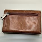 A Rare Sweet Vintage Brown Leather Hobo International Snap Wallet Blue Photo 1