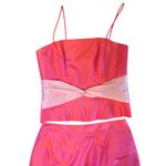 $900 Marisa Baratelli 6 8 Thai Silk Maxi Dress Peach Pink Skirt Gown Formal Set Photo 2