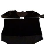 Torrid Crushed Velvet Bodysuit Size 2X Black Long Sleeve Deep V Neck Party Photo 2