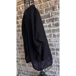 Vintage Russ Berens Mailbu USA Open Front Cape Sz L Black Linen Artsy Fe… Photo 4