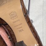 Theory  Crocodile Embossed Leather Pump Open Toe Heels Women’s Size 38.5 Eur. Photo 3