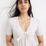 Madewell  White Tie Front Poplin Mini Dress size 2 Photo 3