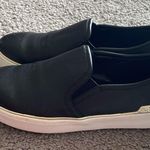 London Rebel Black & White Slip On Sneakers With Metal Trim | Size 37 US 7 Photo 4