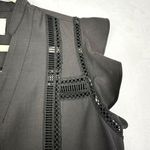 Brochu Walker  The Havana Top Size XS Boxy Ruffle Sleeve Lattice Trim Gray Photo 3