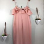Likely NWT  Shania peach pink ruffle long thigh slit formal gown Photo 2