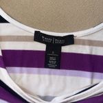 White House | Black Market Purple and White Cap Sleeve top size small sleeveless Photo 1