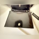 Banana Republic New women luxury mini genuine leather black bag on chain Photo 2