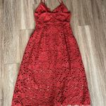 Astr The Label Lace Midi Dress A Line Spaghetti Strap V Neck Rust Orange Red L Size L Photo 10
