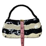 Black & White Sequin and Beaded Strap Clutch Photo 1