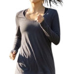 Lululemon Shirt Womens Size 8' Gray Long Sleeve Scoop Neck High Low Hem Running Photo 0