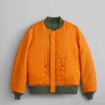 Alpha Industries NWT  Reversible‎ MA-1 Bomber Jacket Olive Orange Womens, L Photo 4
