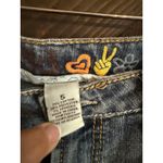 Mudd  Juniors Women's Sz 5‎ Boho Denim Y2K Jean Shorts Cuffed Distressed Hippie Photo 2