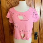 Vtg 80S OOAK pink flash dance top Size M Photo 4