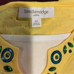 Breckenridge Cute vintage 90’s textured banana-rama jeweled neck top cotton stretch bright Photo 4