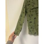 Milk & Honey Shirt Oversized Olive Size S Face Drawing Silhouette Abstract Green Photo 6