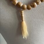 Wooden Buddha Bead Necklace with Tassel Brown Photo 3