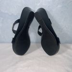 White Mountain  Black Rhinestone Open Toe Strappy 3” Wedge Sandals Size 8 Photo 5