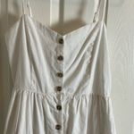 H&M White Linen Blend Buttons Dress Midi size small Photo 3