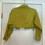 BDG Urban Outfitters  Crop Lime Green Denim Trucker Jacket Sz S Photo 8