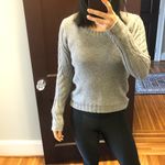 Grey cable knit soft crew neck sweater Gray Photo 1