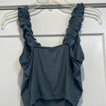 Wild Fable Women's Ruffled Strap Top - Dark blue gray size small. Photo 3