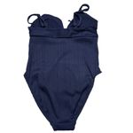 Robin Piccone  Solid One Piece Swimsuit Textured Ribbed Navy Size 6 Stretch Photo 4