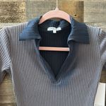 Cotton Citizen NWT Ibiza Long Sleeve Polo Dress in Ribbed Midnight Mix Size S Photo 3