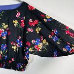 Anthropologie NEW Maeve Boatneck Puff Long Sleeve Floral Print Blouse Black Med Photo 6