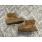 UGG  Classic Platform Mini Booties in Cognac Chestnut Sz 10 USED Photo 1