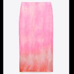 ZARA 2 piece matching set — pink Tie-Dye satin skirt & one shoulder blouse Photo 5