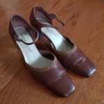 Andrew Geller  Magic Heels Brown Ankle Strap Heels - Size 6 Photo 1