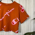 Champion Reverse Weave Crop Top Logo All Over Print Large Spell Out size XS Photo 4