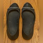 Crocs Women's Patent Cap Toe Rhinestone Rubber Flats Black Size 8 Photo 2